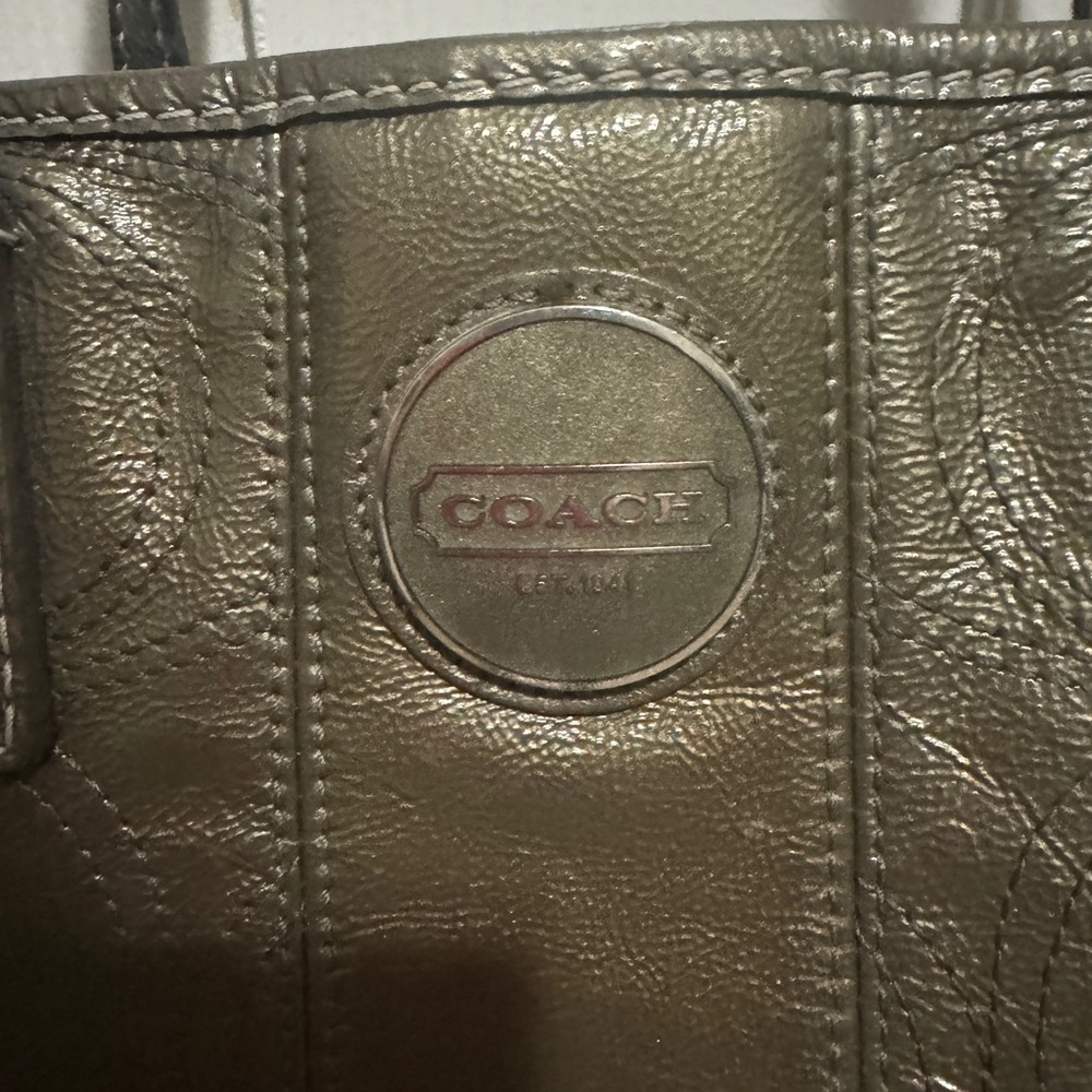Vintage Coach Signature C Stitch Gray Shoulder Bag